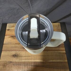 Stanley White Travel Mug with Black Lid